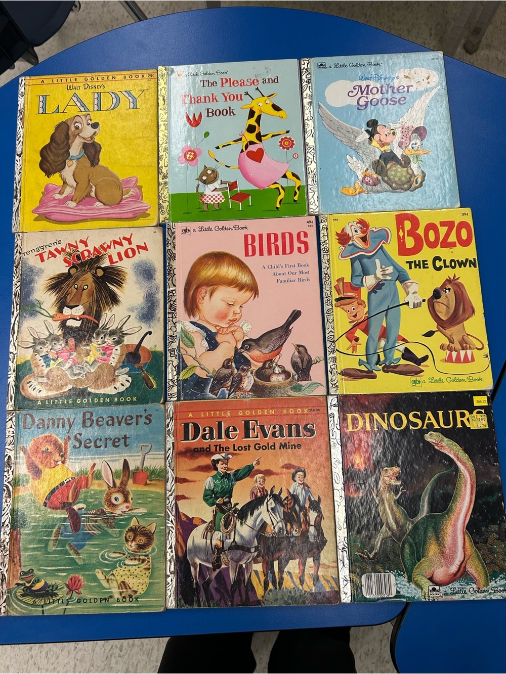 Vintage Little Golden Books Lot of 9 | Disney, Bozo, Dinosaurs, Dale Evans